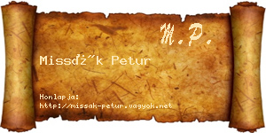 Missák Petur névjegykártya